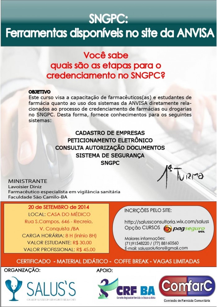Panfleto curso SNGPC-Vitória da Conquista